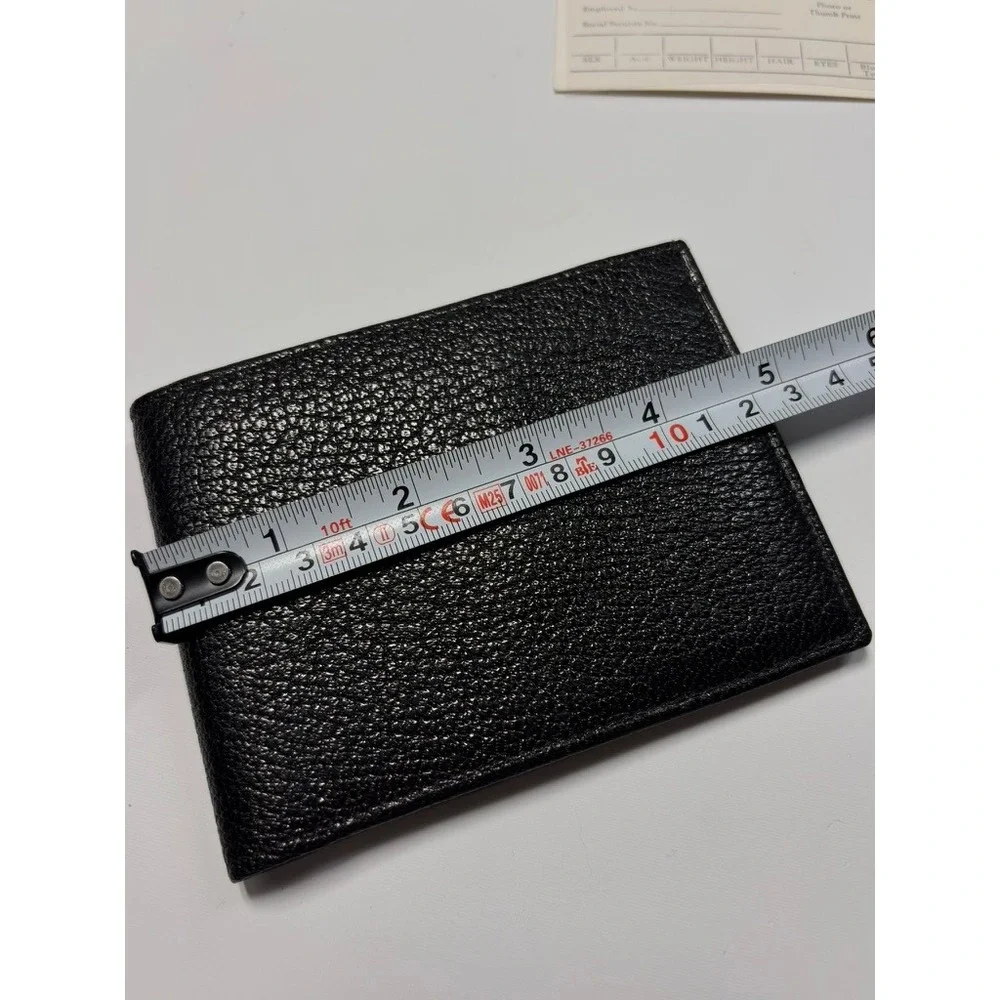 Biagi by Swank Black Genuine Ram Leather Bifold Wallet With Papers 1970's
